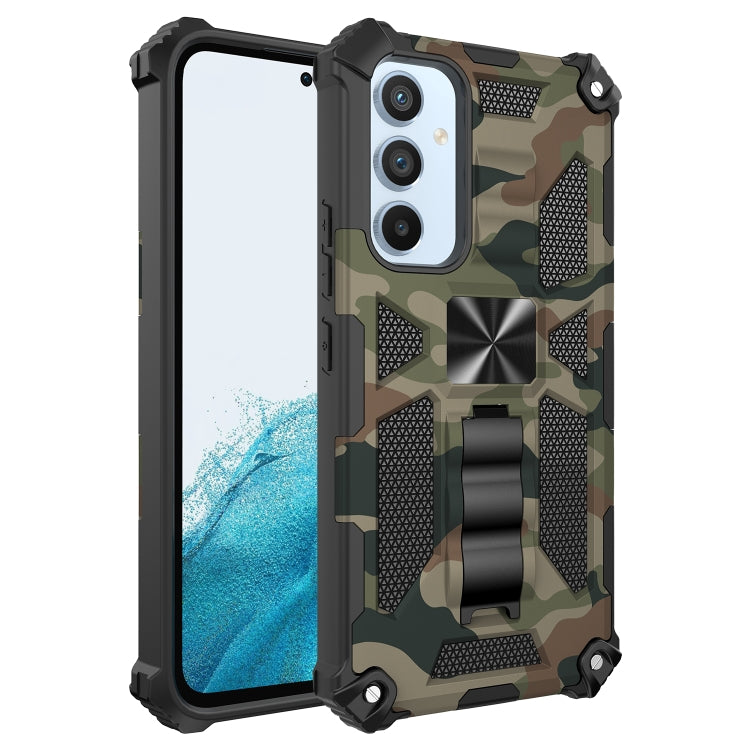 Camouflage Armor Shockproof TPU + PC Magnetic Protective Phone Case with Holder