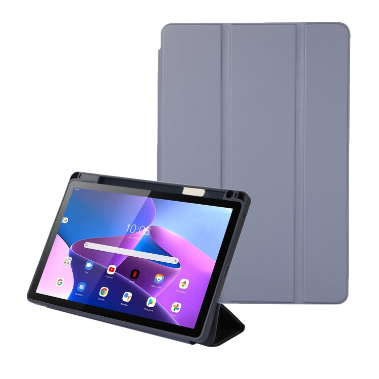 Solid Color 3-folding Leather Tablet Case