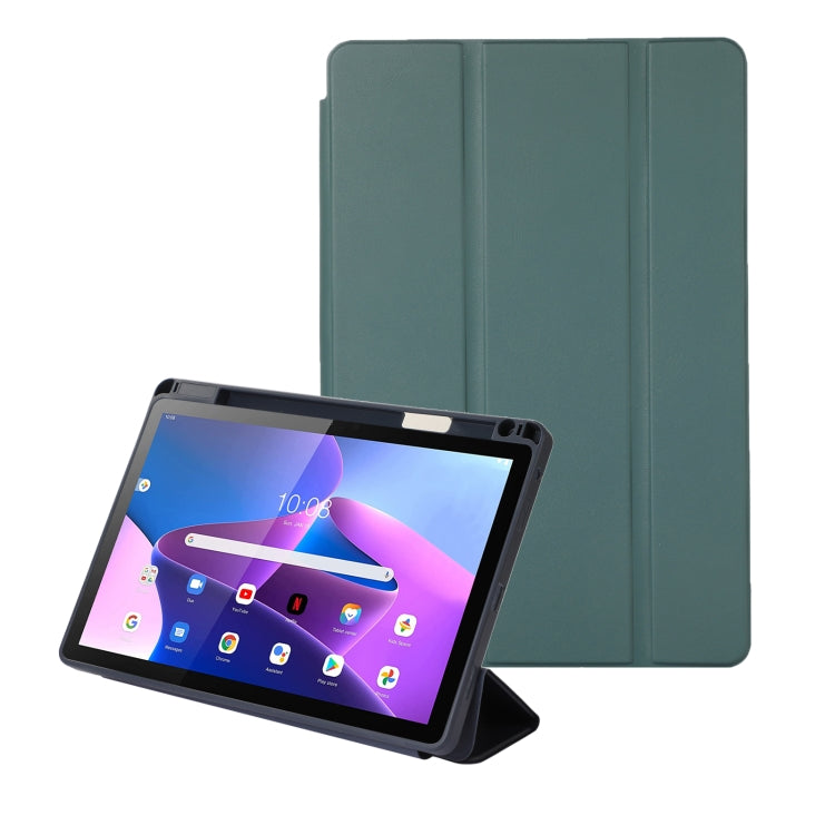 Solid Color 3-folding Leather Tablet Case