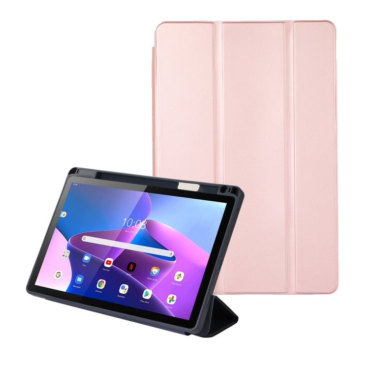 Solid Color 3-folding Leather Tablet Case