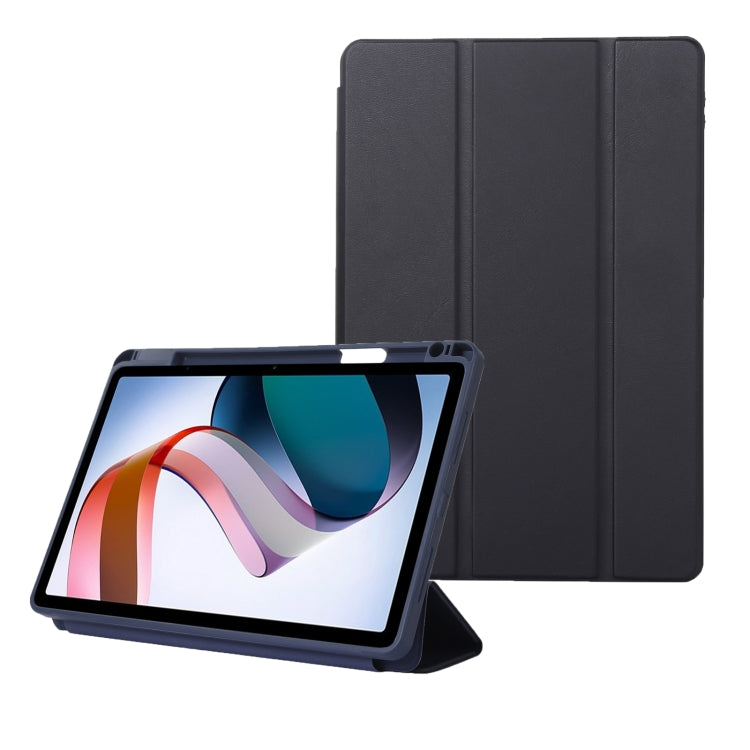 Solid Color 3-folding Leather Tablet Case