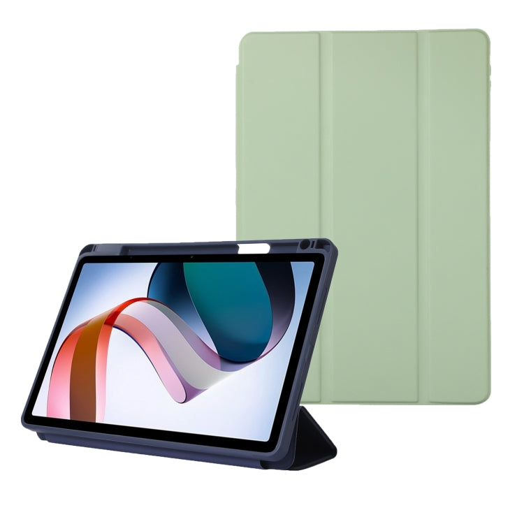 Solid Color 3-folding Leather Tablet Case