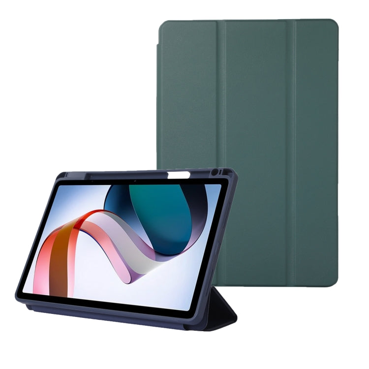 Solid Color 3-folding Leather Tablet Case