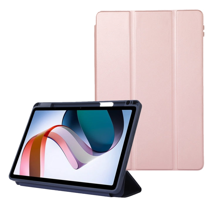 Solid Color 3-folding Leather Tablet Case
