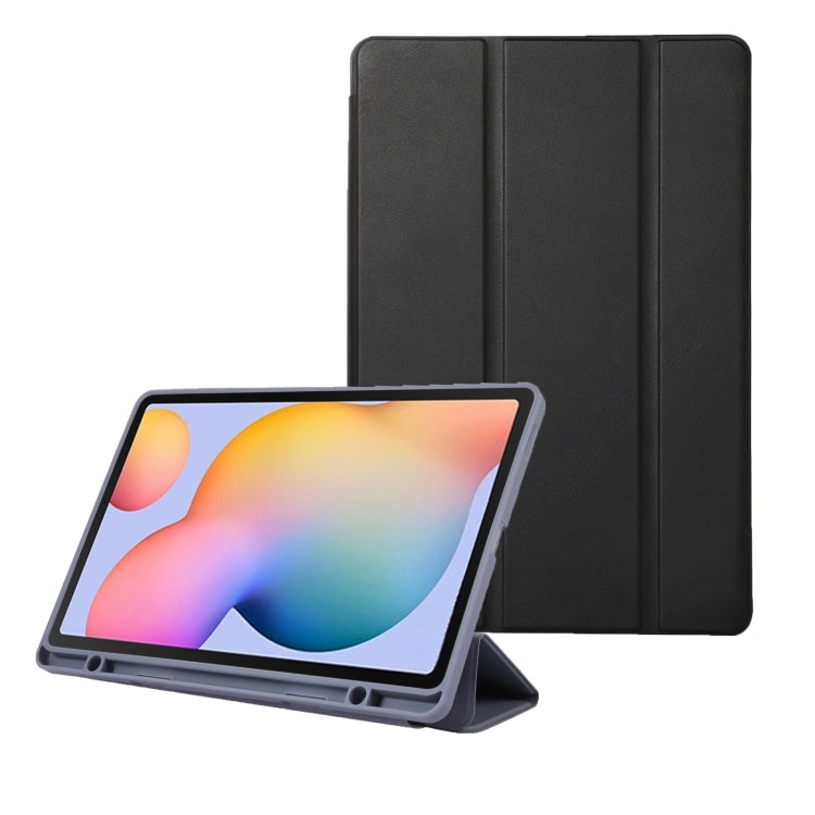 Solid Color 3-folding Leather Tablet Case