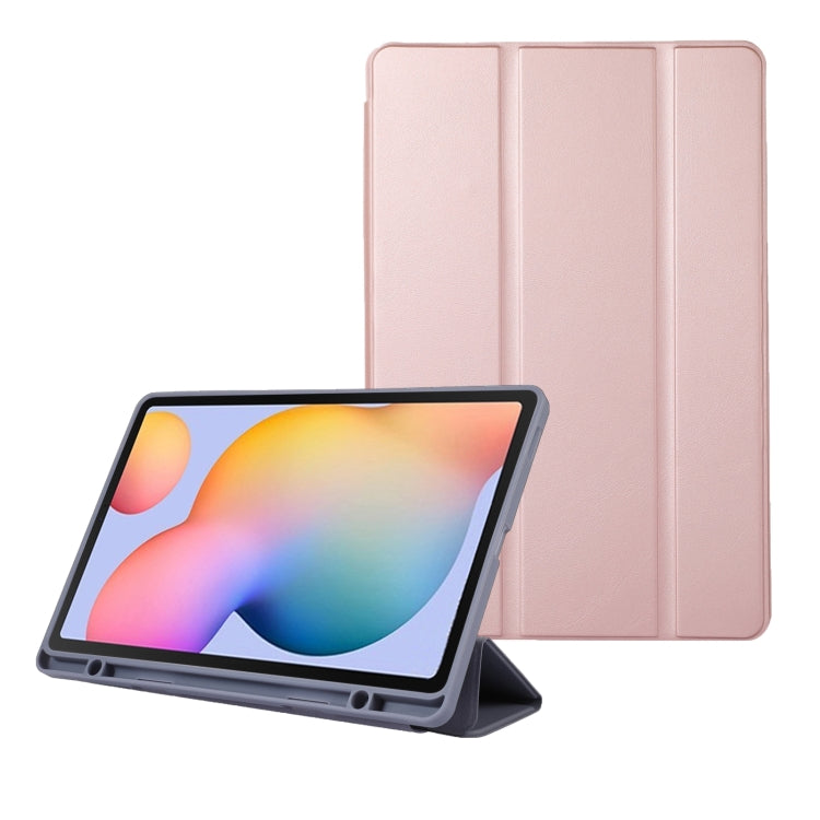 Solid Color 3-folding Leather Tablet Case