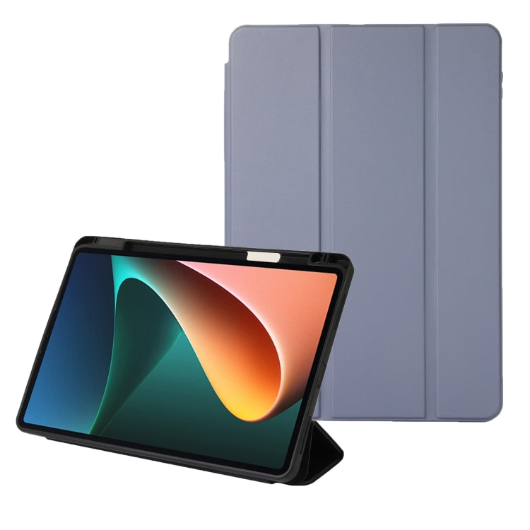 Solid Color 3-folding Leather Tablet Case