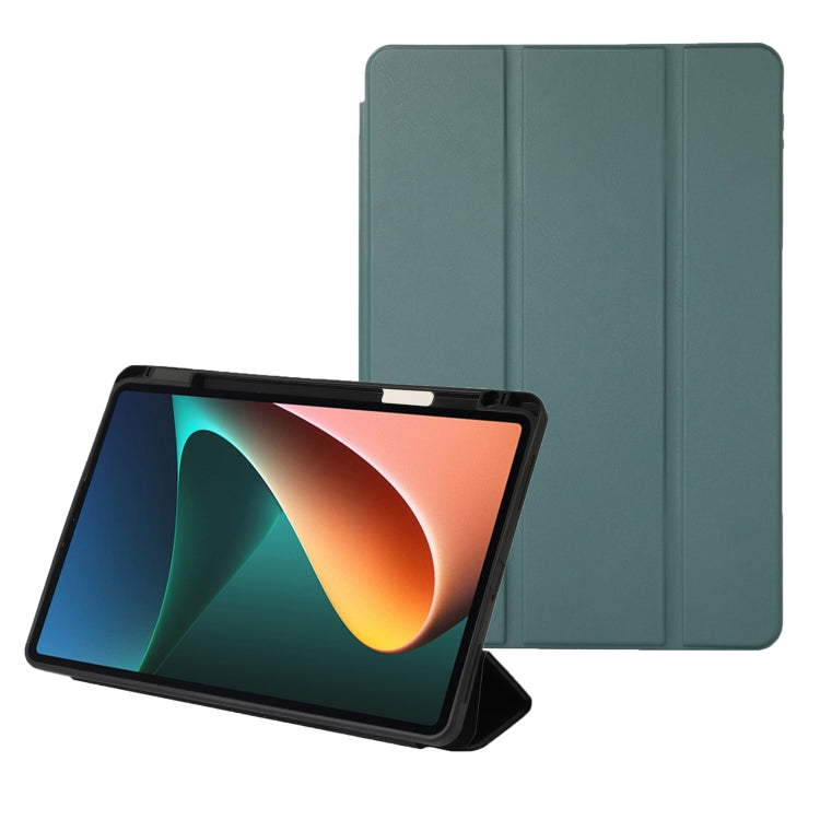 Solid Color 3-folding Leather Tablet Case