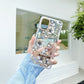 High Translucent Electroplating Flower Pattern TPU + PC Phone Case