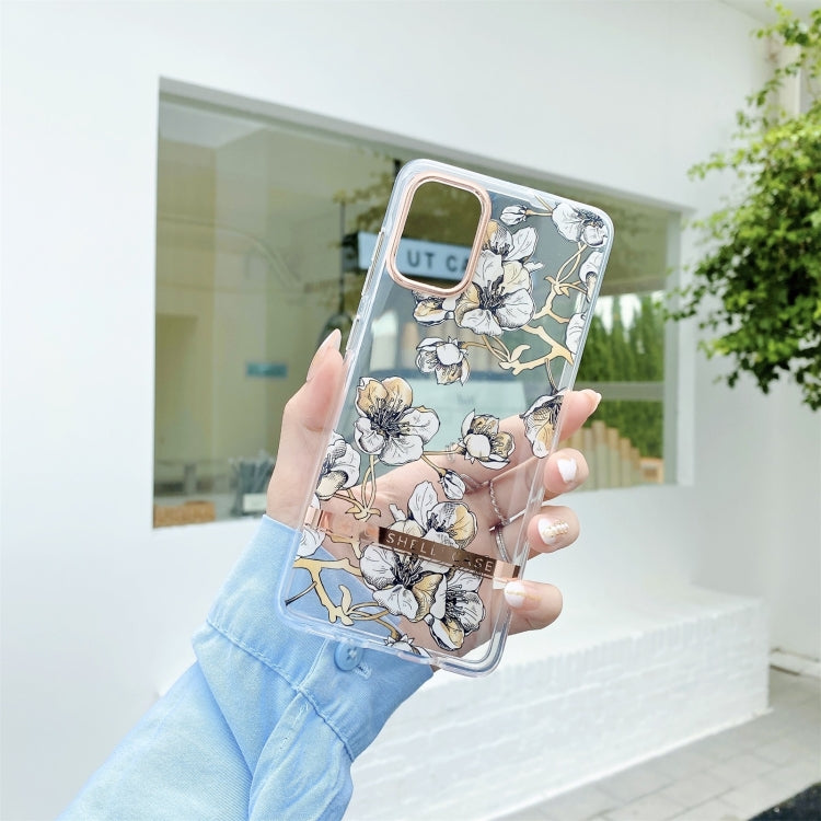 High Translucent Electroplating Flower Pattern TPU + PC Phone Case