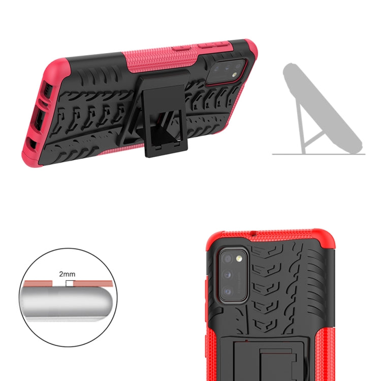 Tire Texture Shockproof TPU + PC Protective Case with Holder, For Samsung Galaxy A41 EU Version