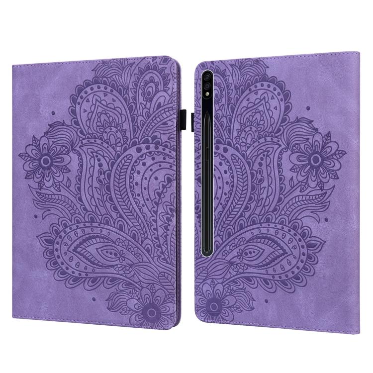 Peacock Embossed Pattern Leather Tablet Case