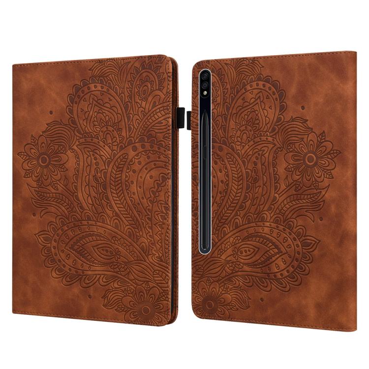 Peacock Embossed Pattern Leather Tablet Case