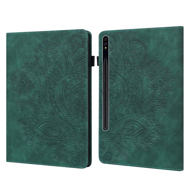 Peacock Embossed Pattern Leather Tablet Case