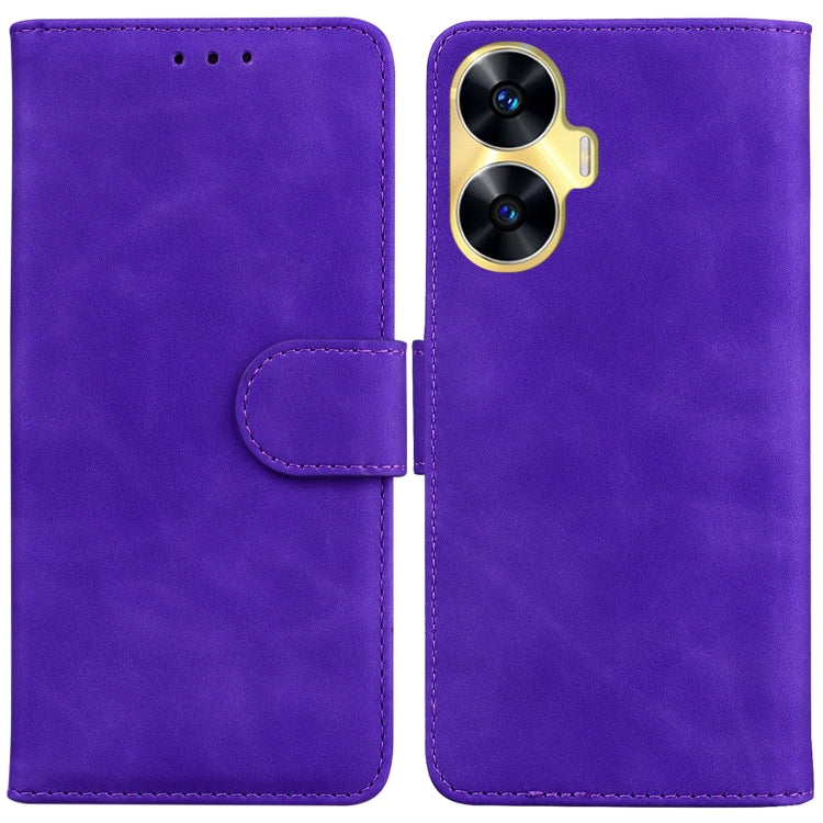 Skin Feel Pure Color Flip Leather Phone Case