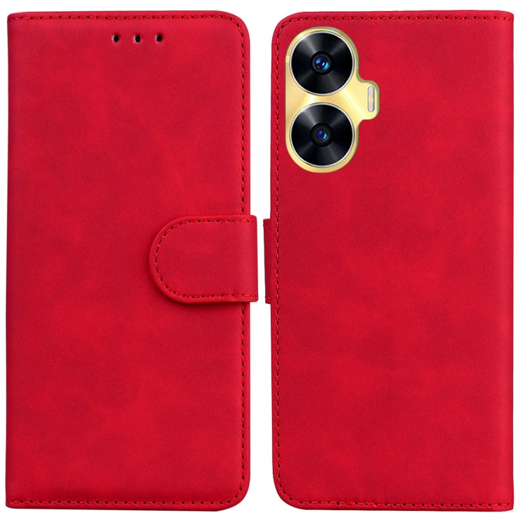 Skin Feel Pure Color Flip Leather Phone Case