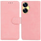 Skin Feel Pure Color Flip Leather Phone Case