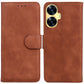Skin Feel Pure Color Flip Leather Phone Case