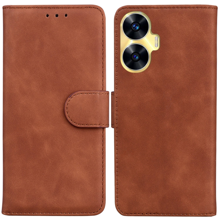 Skin Feel Pure Color Flip Leather Phone Case
