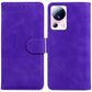 Skin Feel Pure Color Flip Leather Phone Case