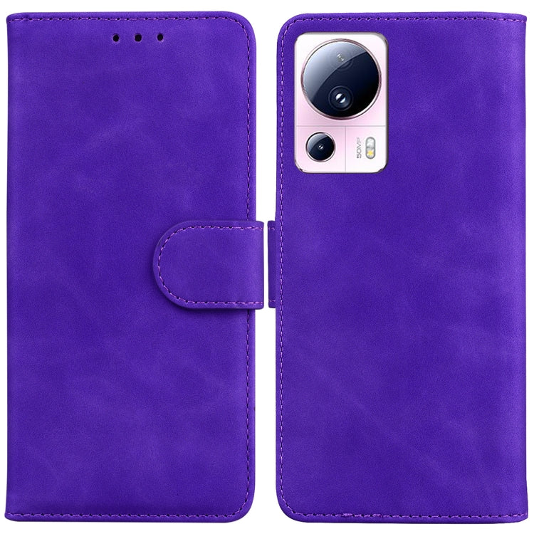 Skin Feel Pure Color Flip Leather Phone Case