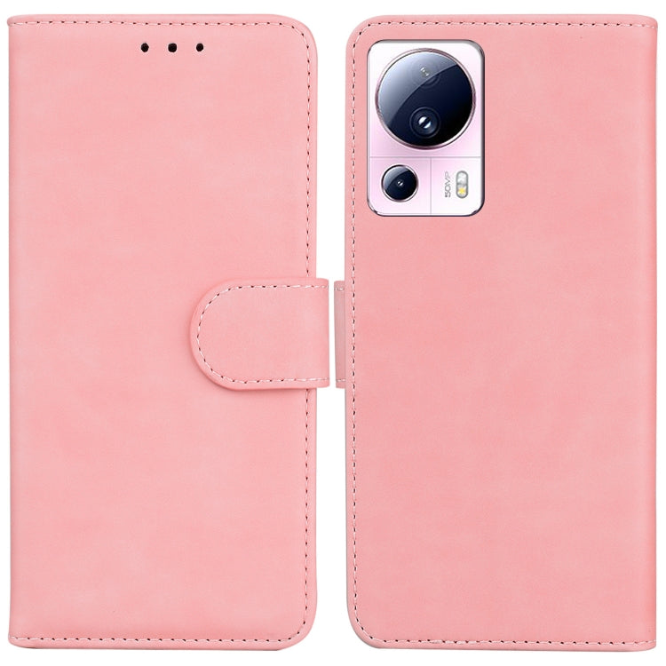 Skin Feel Pure Color Flip Leather Phone Case