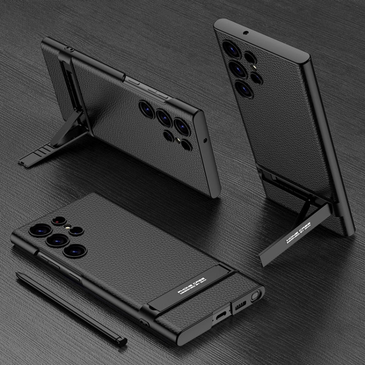 GKK Triumph Ultra-Thin Plain Leather Phone Case with Holder