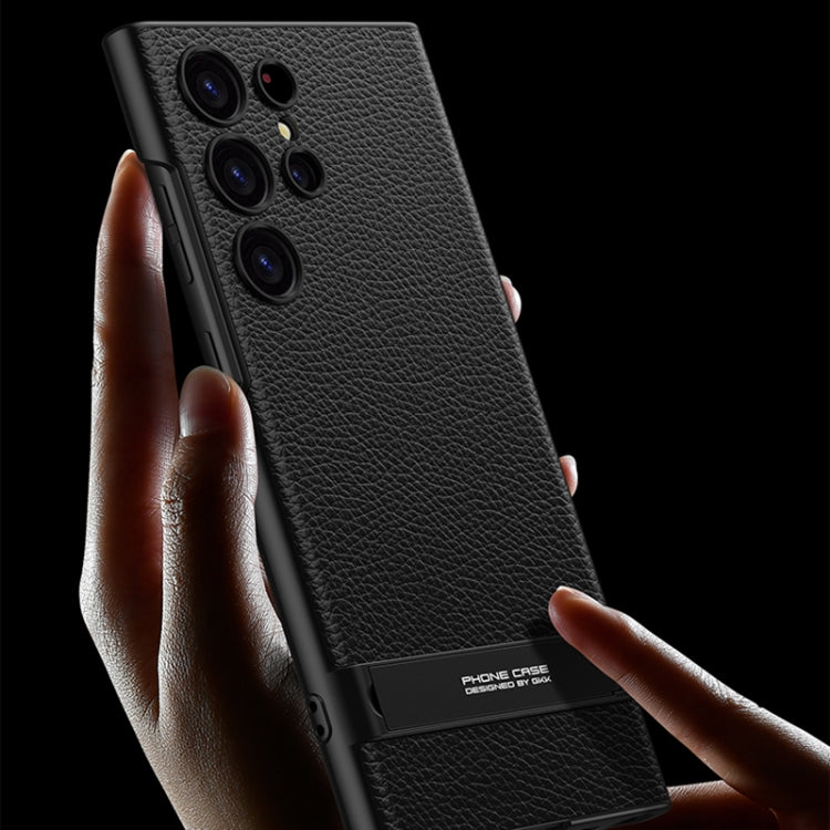 GKK Triumph Ultra-Thin Plain Leather Phone Case with Holder