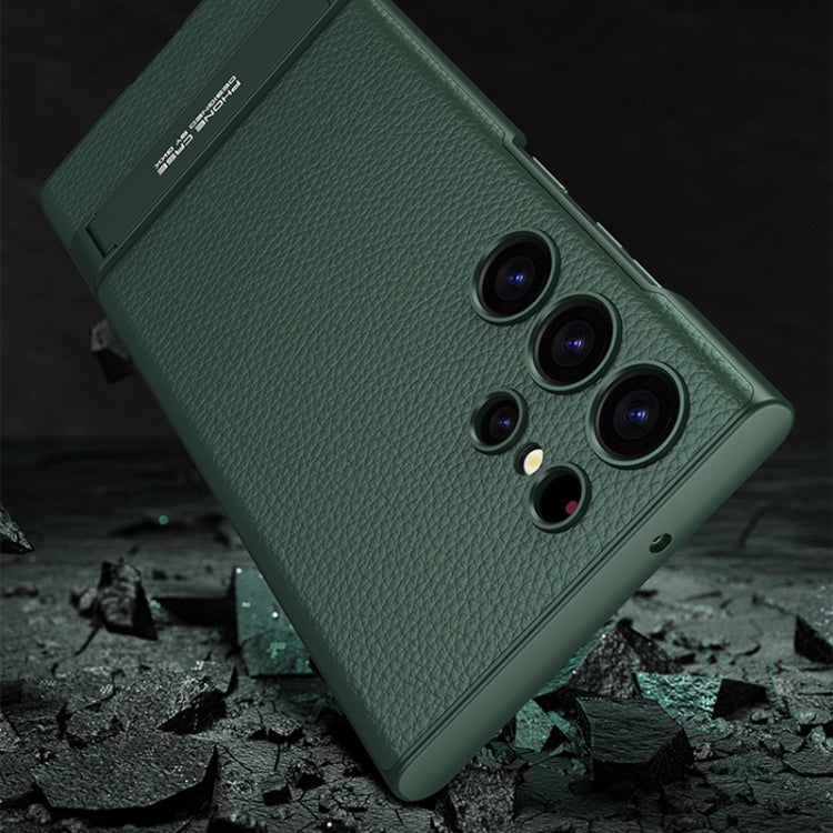 GKK Triumph Ultra-Thin Plain Leather Phone Case with Holder