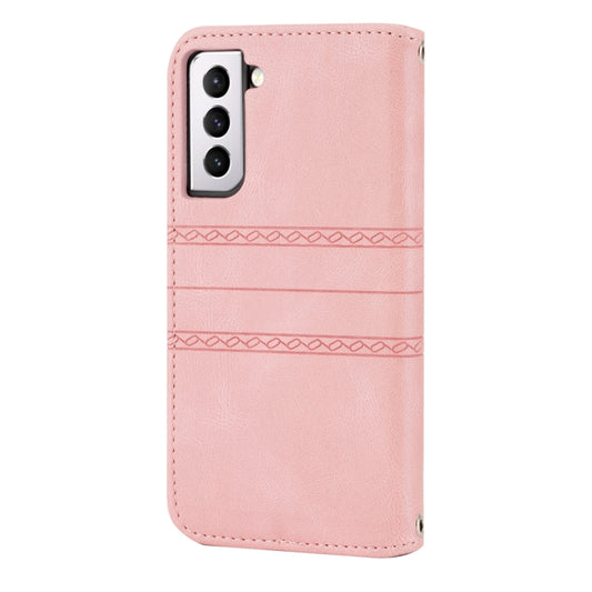 Embossed Stripes Skin Feel Leather Phone Case