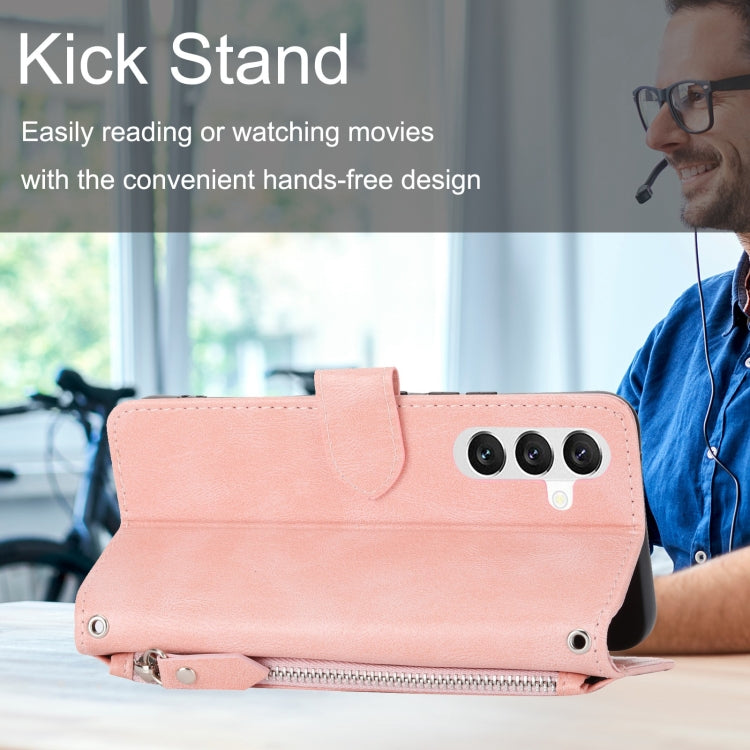 Oil Skin Zipper Wallet Leather Phone Case