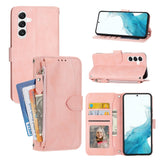 Oil Skin Zipper Wallet Leather Phone Case