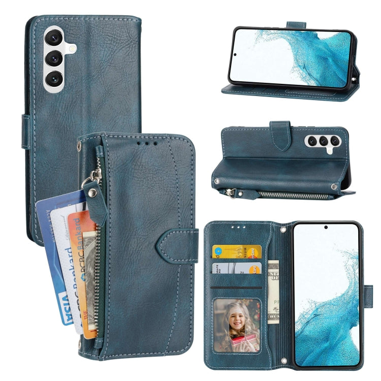 Oil Skin Zipper Wallet Leather Phone Case
