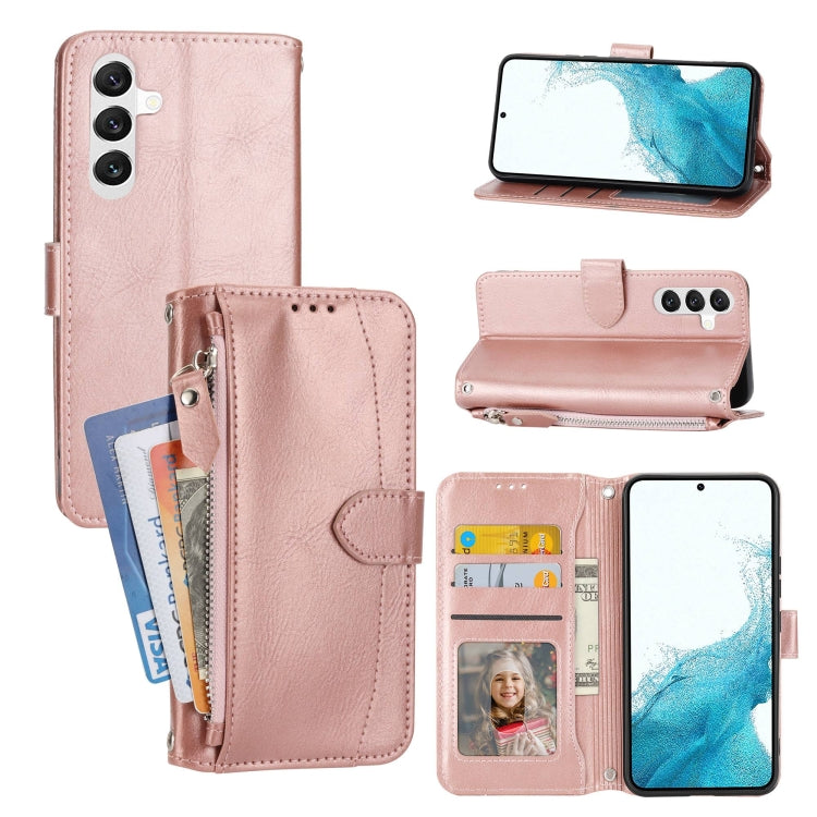 Oil Skin Zipper Wallet Leather Phone Case