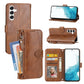 Oil Skin Zipper Wallet Leather Phone Case