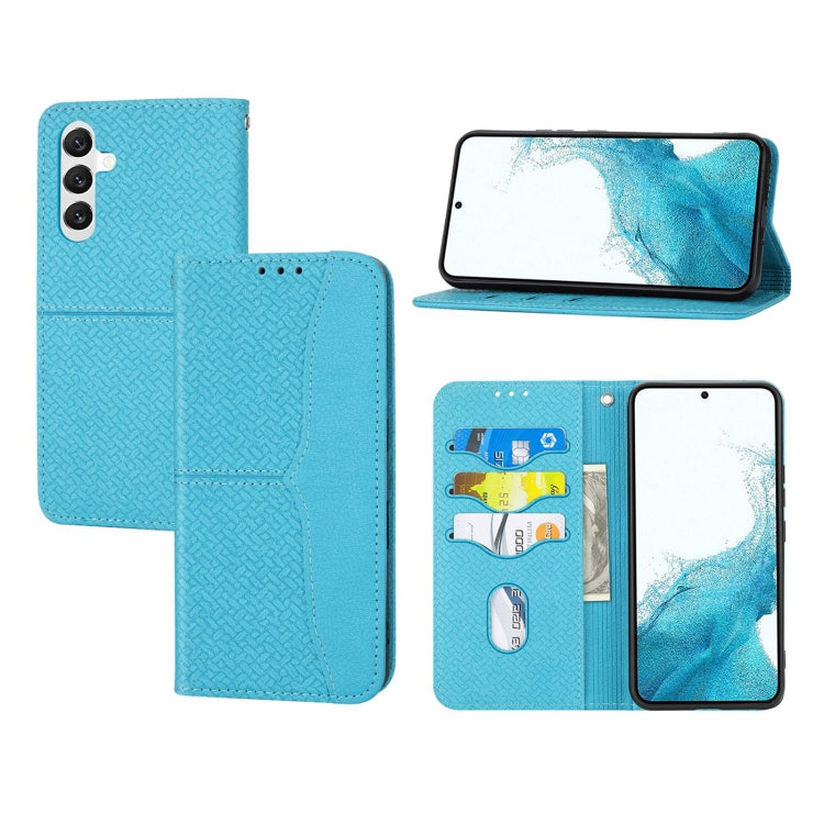 Woven Texture Stitching Magnetic Leather Phone Case