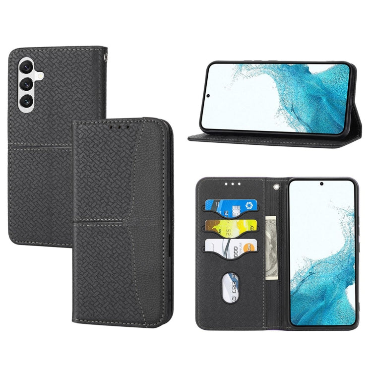 Woven Texture Stitching Magnetic Leather Phone Case