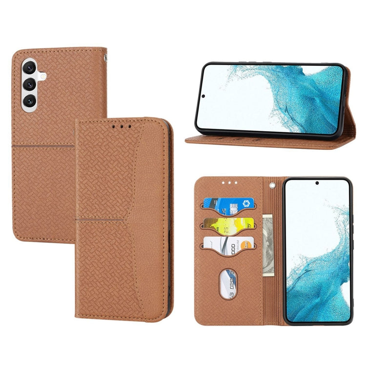 Woven Texture Stitching Magnetic Leather Phone Case