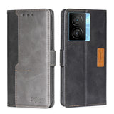 Contrast Color Side Buckle Leather Phone Case