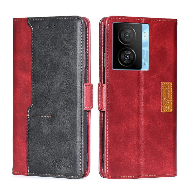Contrast Color Side Buckle Leather Phone Case