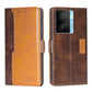 Contrast Color Side Buckle Leather Phone Case