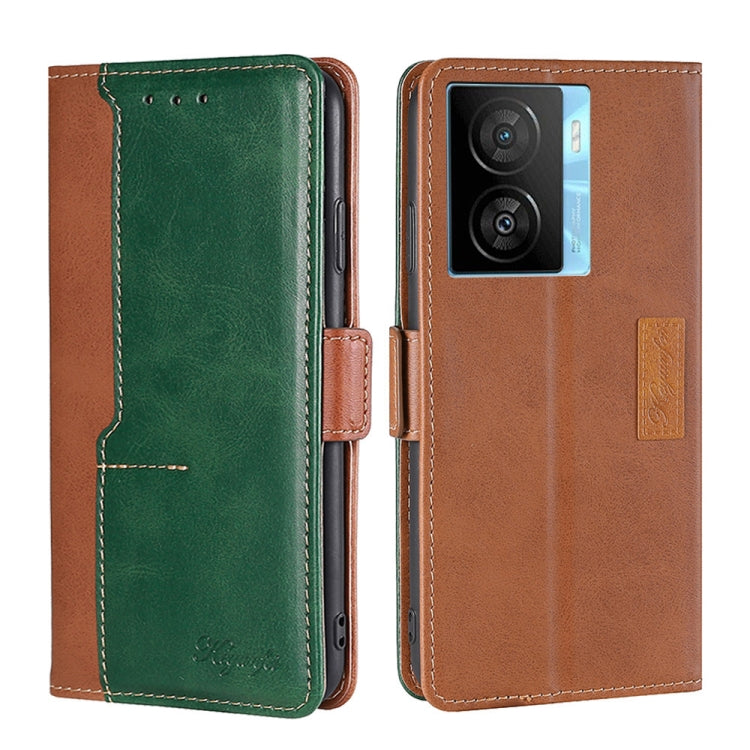 Contrast Color Side Buckle Leather Phone Case