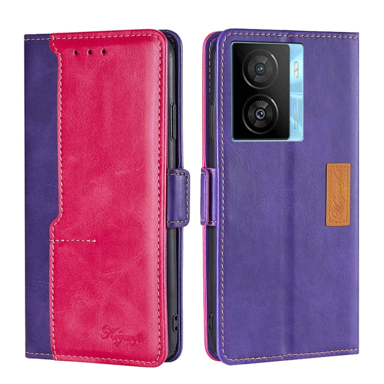 Contrast Color Side Buckle Leather Phone Case