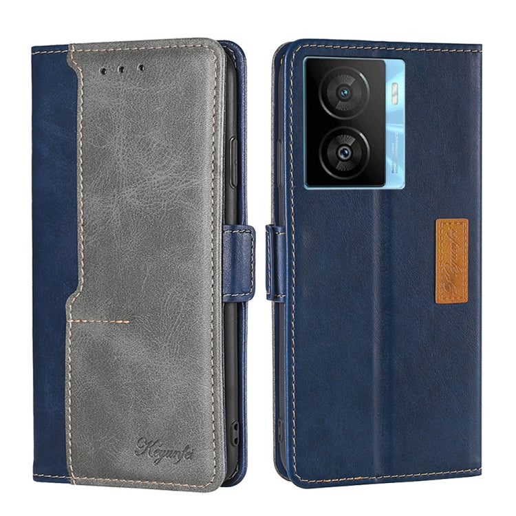 Contrast Color Side Buckle Leather Phone Case