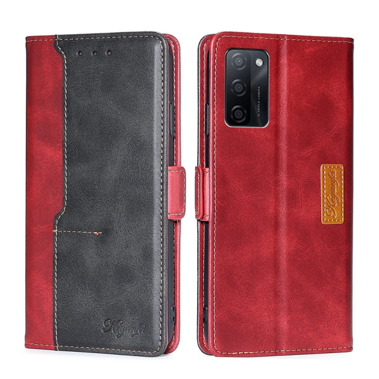 Contrast Color Side Buckle Leather Phone Case