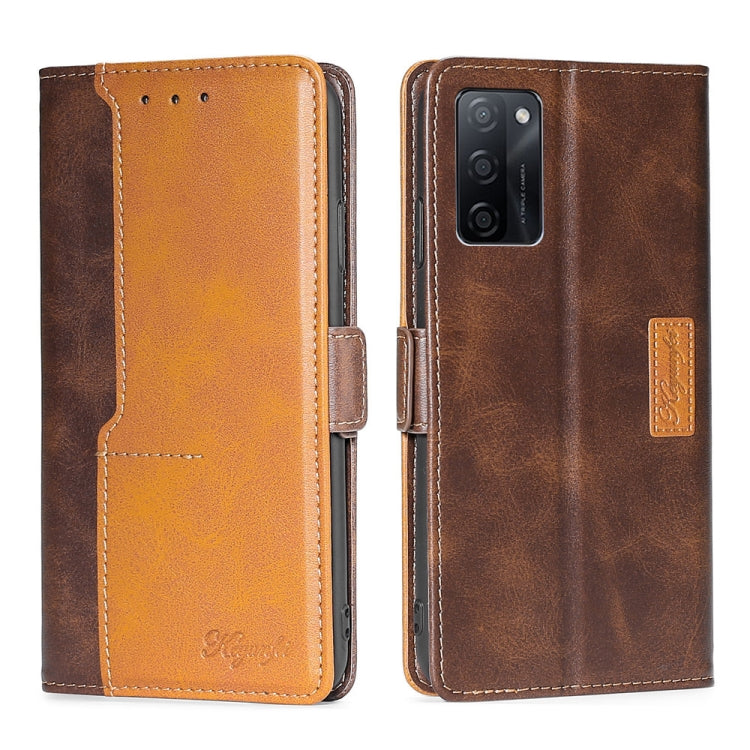 Contrast Color Side Buckle Leather Phone Case