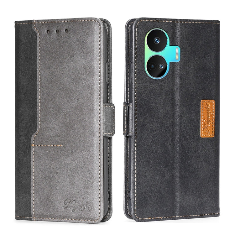 Contrast Color Side Buckle Leather Phone Case