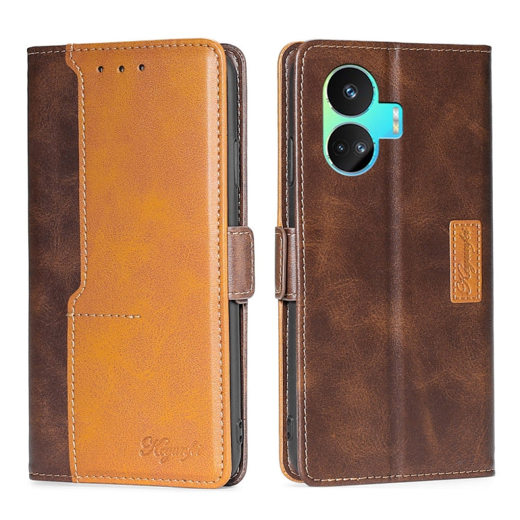Contrast Color Side Buckle Leather Phone Case