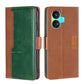 Contrast Color Side Buckle Leather Phone Case