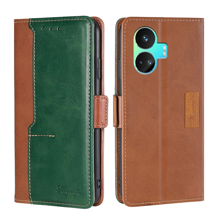 Contrast Color Side Buckle Leather Phone Case